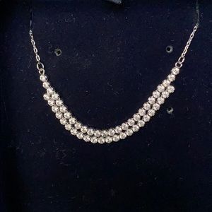 SUBTLE NECKLACE, WHITE, RHODIUM PLATED. New in box